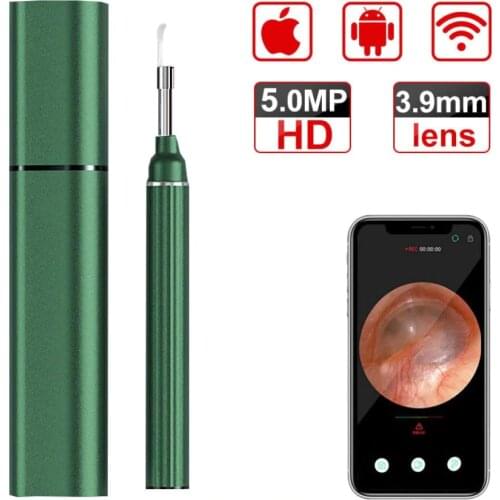 Ear Wax Removal Otoscope Wireless Otoscopes Ear Scope Camera 5MP HD Ear Inspection Endoscope with Earwax Cleaning Tool for Kids