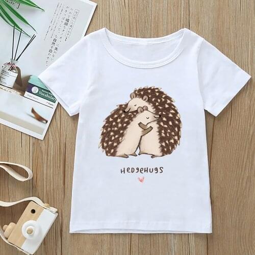 Hedgehog Cute Cartoon Baby Clothing Girls Boys Crewneck T-shirt High Quality Summer Children Hot Sale Short Sleeve Tops,YKP146