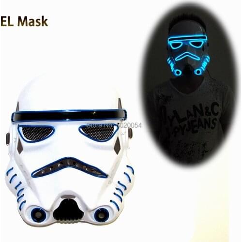 Hot Selling Mask gift Luminous glowing LED Mask Neon EL wire Cosplay Mask Carnival Festival Halloween supplies