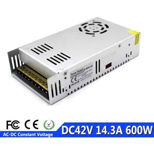 Switch Power Supply DC 42V 14.3A 600W Led Driver Transformer 110V 220V AC to DC42V SMPS For CNC Machine DIY LED CCTV Motor