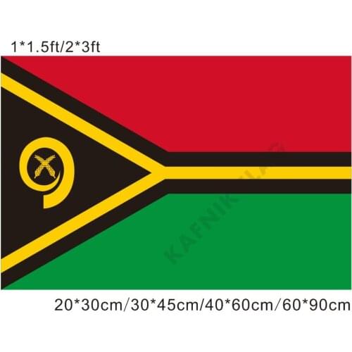 KAFNIK,free shipping 20*30cm/30*45cm/40*60cm/60*90cm small flags Vanuatu Flags for Countries World Event Decorative Flags