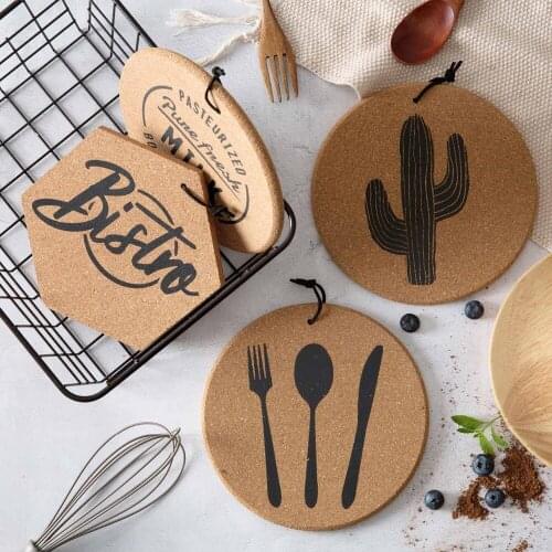New Creative Cork Coasters Soft Wooden Placemat Coasters Cup Stand Pot Table Mat Pad Bowel Holder Dinning Table Set Decorating