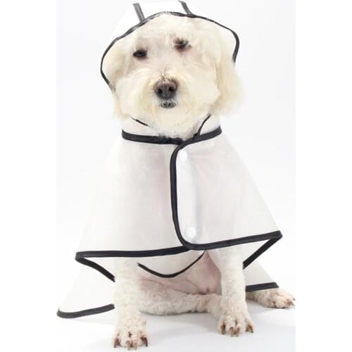 Fashion Pet Transparent Raincoat Waterproof Dog Jacket Poncho Dog Rain Coat Clothes for Small Dogs
