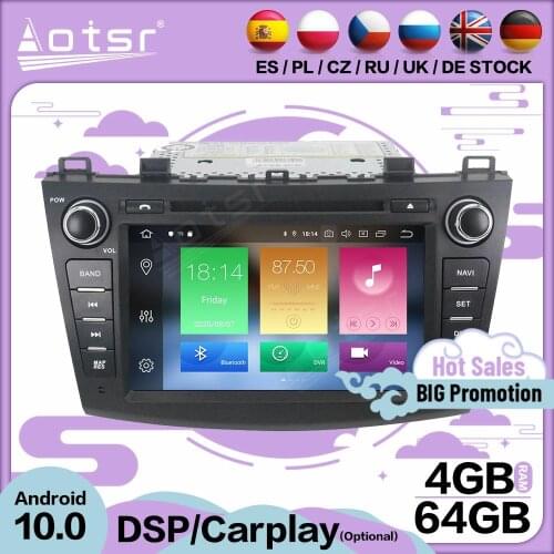 4+64GB Carplay Multimedia Stereo Android 10 Player For Mazda 3 2009 2010 2011 2012 GPS BT Audio Radio 2 Din Receiver Head Unit