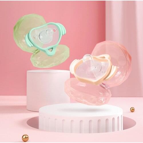 1Pcs Safety Soft 2 Colors Baby Products Tear Resistant Soother Pacifier Breathable Liquid Silicone Cute Baby Pacifier