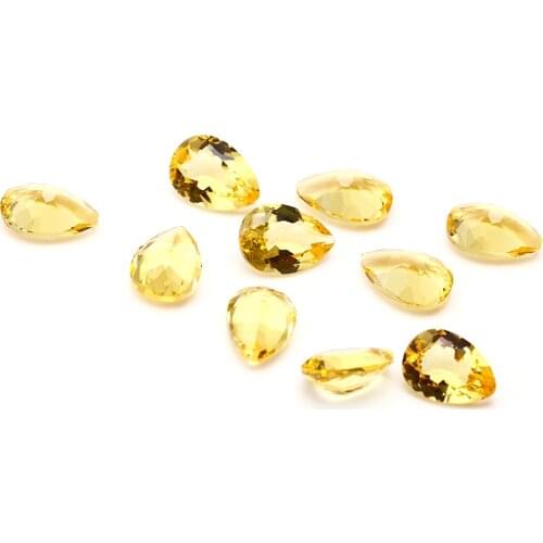Nano Stone Double-Sided Cutting Pear Shape 8X11MM 5 DIY Bare Beads Stone Jewelry Accessories Quality Gem Gift Decoration