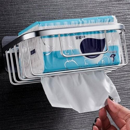 Wall Mounted Storage Basket Roll Holder Hotel Toilet Paper Shampoo Hollow Out Rack