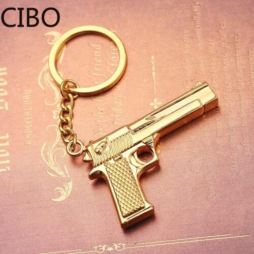 2019 New Gun Keychain Gun Key ring Jewelry Souvenirs Gift For Men UZI GUN Key Chains Retro Fashion Men Gift