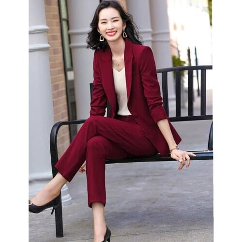 2021 new autumn high-end womens suit, western style, fashion business wear, temperament goddess fan two-piece suit