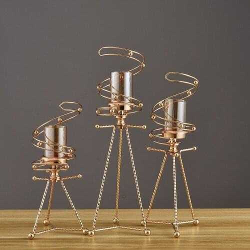 New Nordic iron candlestick creative retro candlestick home decoration candlestick wedding prop table decoration