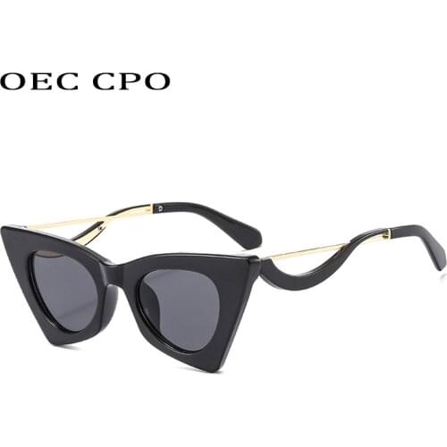 OEC CPO Vintage Cat Eye Sunglasses Women Brand Retro Sun Glasses Female Sexy Triangular Eyeglasses Ladies Oculos De Sol UV400