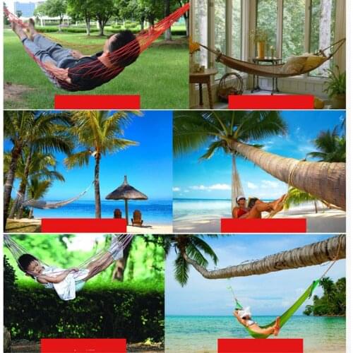 Casual Portable Garden Hammock Nylon Hanging Bed Mesh Net Swing Sleeping Bed Outdoor Patio Travel Camping Beach Hammocks