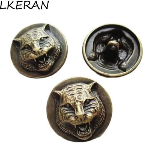 LKERAN 10pcs 20mm Retro Metal lion Sewing Buttons for Coat shirt Overcoat punk Button DIY Clothing Sweater Sew Needlework
