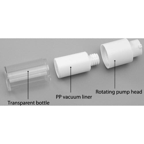 Empty 15/30/50ml Airless Pump Bottles Travel Transparent Plastic Refillable Bottles Cosmetic Spray Bottle