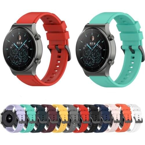 22mm Silicone Smartwatch Sport Wrist Watchband For Huawei GT2 GT 2E GT2e Honor GS Pro Magic 2 46mm Strap Smart Wristband Band