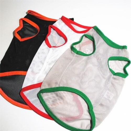 Small Dog Shirts Outdoor Sun Sunscreen Light Breathable Grid Dog Vest Love Dad L Code Thin breathable T-shirt