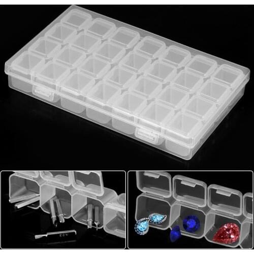 28 Grid Diamond Painting Drill Box Jewelry Box 5D Rhinestone Embroidery Crystal Bead Organizer Storage Case Container