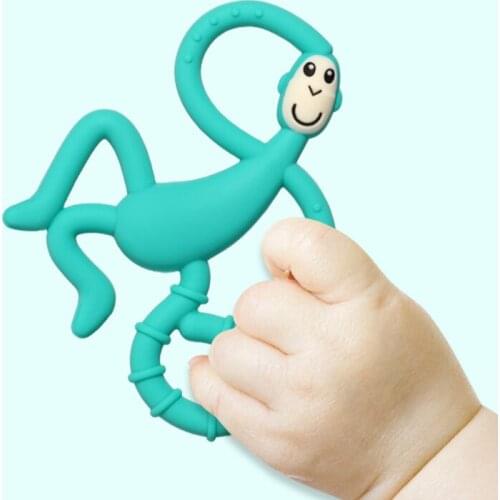 High Quality Silicone Cartoon Monkey Toddler Molar Teether Pain Tool Kids Teething Baby Gift