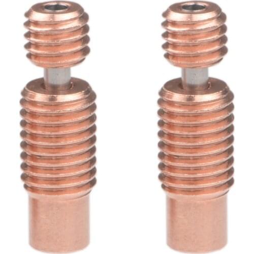 2PCS Heat Break Bi-Metal All-Metal 3D Printer Accessories Nozzle Throat for 1.75mm E3D V6 Heater Block(Threaded)