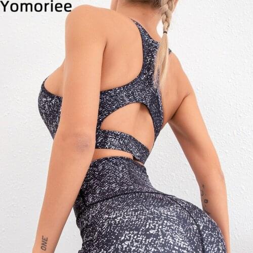 Sports Fitness Print Yoga Top Running Autumn Winter Push-up High Impact Bra Sexy Naked-Feel Gym Breathable Women Crop Top Sexy