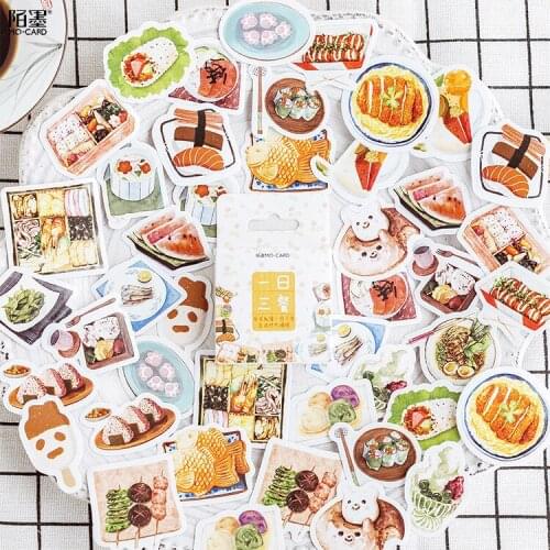 Three Meals Day Series Food Cute Boxed Kawaii Stickers Planner Scrapbooking Stationery Japanese Diary Stickers