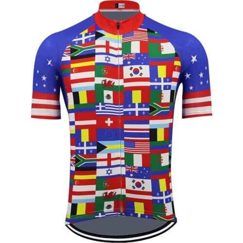 National flag Cycling Jersey Maillot Ciclismo Hombre Men Bike Clothing Triathlon Short Sleeve Breathable Bicycle Coat Mtb Jersey