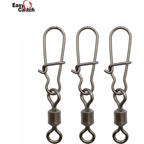 35Pcs/Lot Rolling Fishing Swivel With Nice Snap Black Nickle Brass Hard Fishing Lure Connector Fishing Accessories
