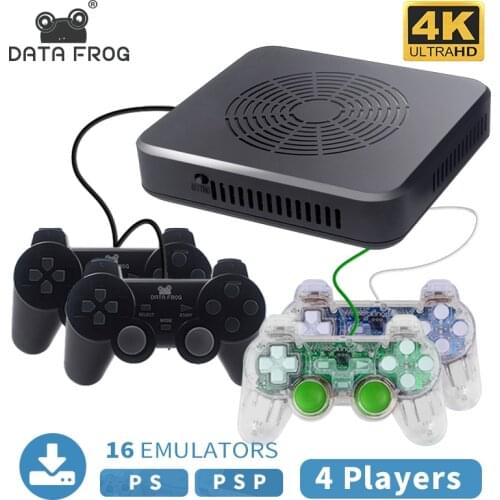 DataFrog WiFi Downloadable 4K Video Game Console For PS1/PSP Retro Game Built-in 150 3D Games+3400 Games Support 4 Player