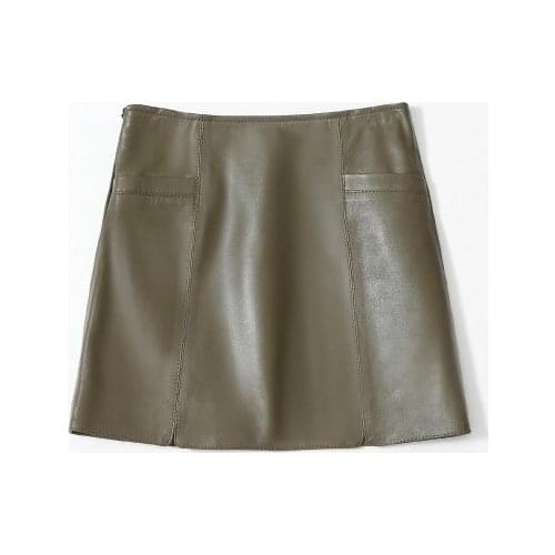 Top brand High Waist Sheepskin Short Skirt high quality