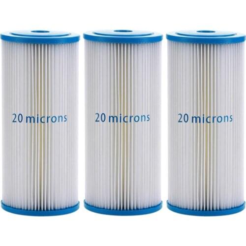 Whole House 4.5" x 10" Sediment Pleated Water Filter 20 Micron - 6PCS
