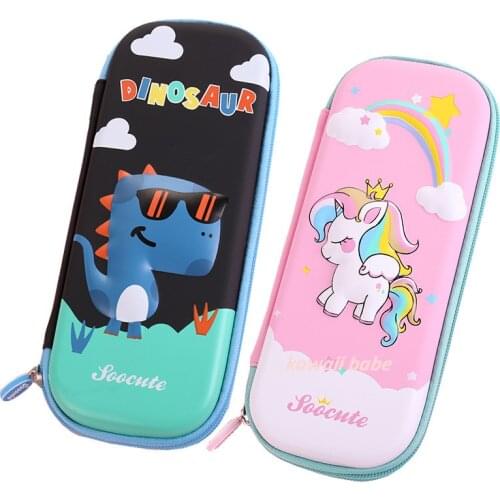 3D Pencil Case EVA Storage Box Lovely Pink Cartoon Pen Bag for School Girl Kawaii Stationery Gift Pouch Eraser Holder IN