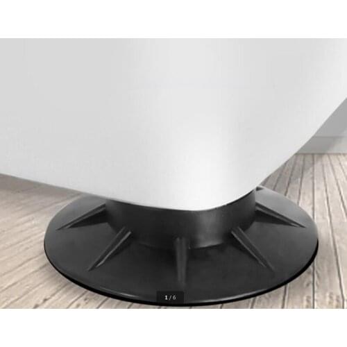 4Pcs Pulsator Washing Machine Round Base Black Refrigerator Air Conditioning Non-slip Mat Anti Vibration Rubber Feet Pads