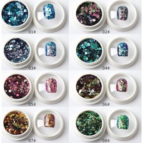 40Box Nail Art Decoration Nail Chameleon Sequins Glitter Thin Flakes Decorations Sets for Nails Art Flash Foils Charms Laser