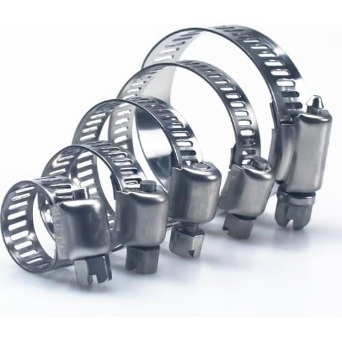 5pcs Stainless Steel 6mm-25mm Mini Fuel Line Pipe Hose Clamp Clip Optional Size for Air Hose Water Pipe Fuel Hose Silicone