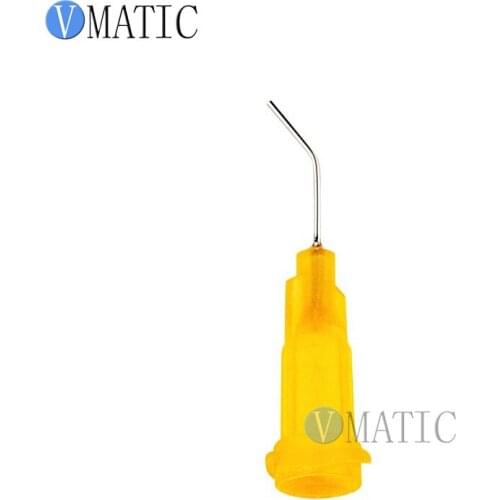 Free Shipping 100Pcs 23G Orange 0.5'' 45 Degree Automatic Glue Dispensing Needle Tip 1/2 Inch