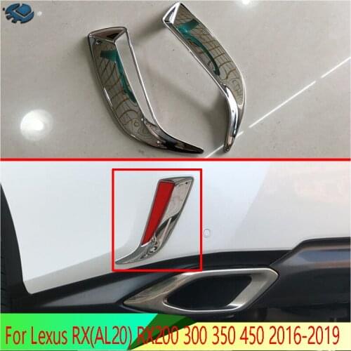 For Lexus RX(AL20) RX200 300 350 450 2016-2020 ABS Chrome Rear Reflector Fog Light Lamp Cover Trim Bezel Frame Styling Garnish
