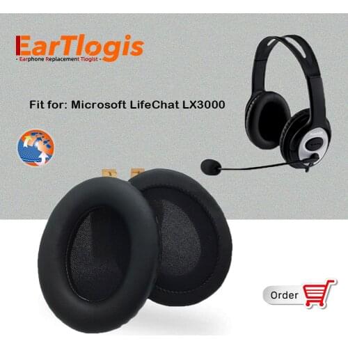 EarTlogis Replacement EarPads for Microsoft LifeChat LX3000 LX-3000 LX 3000 Headset Parts Earmuff Cover Cushion Cups pillow