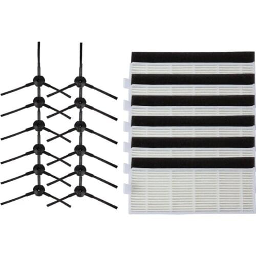 6x HEPA Filter + 6x Sponge filter +6x Left side Brush + 6 Right Side brushes for ilife A40 x5 x620 A6 Vacuum Cleaner Parts