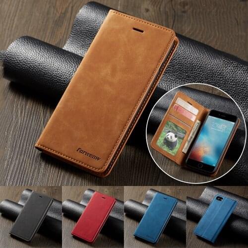 Forwenw Flip Stand Leather Case For iPhone SE 2020 8 7 6 6S Plus 5 5S Coque Wallet Cover for iPhone 12 Mini 11 Pro XS Max XR X
