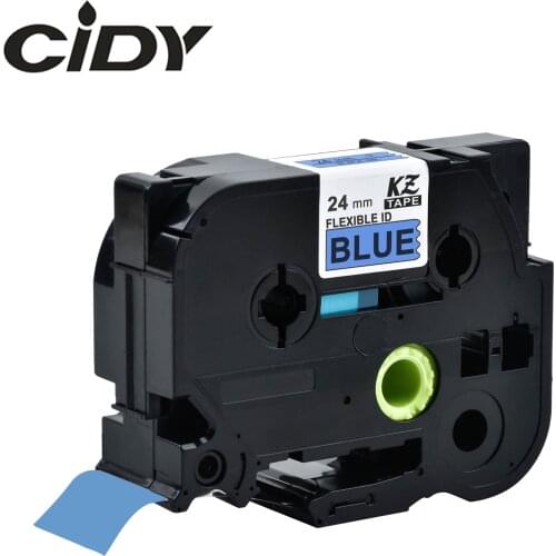 Tze-FX551 24mm black on blue flexible cable label tape tze FX551 tz-FX551 for brother p-touch printer tze251 Laminated Ribbons