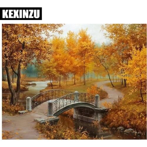 2018 Diy 5D Diamond Painting Autumn Full Square Diamond Mosaic Picture Diamond Embroidery Landscape Pattern Rhinestones