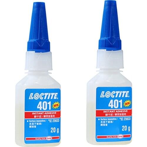 2pcs loctite 20g 401 glue Instant adhesive universal type sticky metal plastic leather wood rubber quick-drying glue