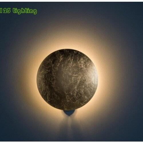 Round Golden LED Wall Lights Warm light Bedroom Living room Wall Sconce Foyer Aisle Wall Lamp Surface Mount Wall Decoration