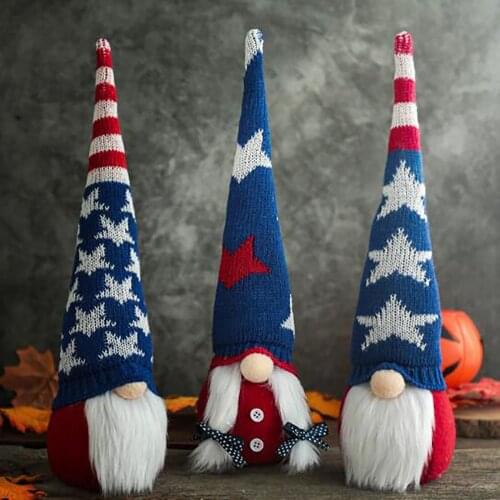 Independence Day Dolls Faceless Baby Plush Toy Soft Plush Stuffed Toy Holiday Decorative Tabletop Kids Gift