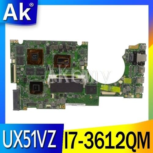 Akemy For Asus UX51VZ UX51VZA UX51V U500V Loptop Motherboard Mianboard tested 100% work with I7-3612QM 128G SSD UX51VZH