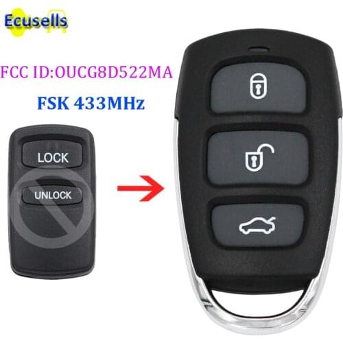 Upgraded Remote Car Key FSK 433MHz for Mitsubishi Triton MK Series 2002-2006 FCC ID:OUCG8D522MA FSK mode G8D-522M-A
