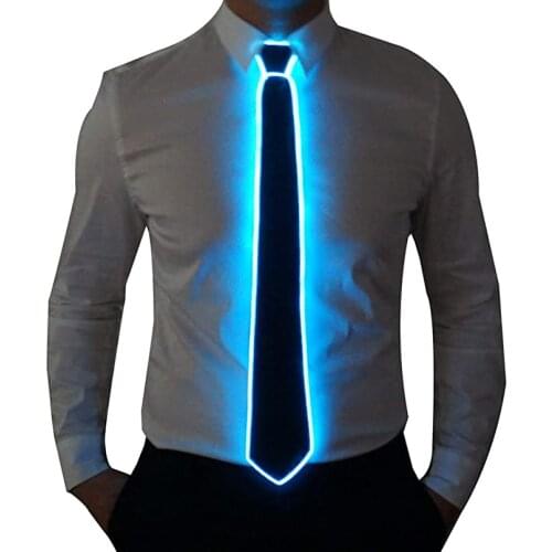 Men Gift EL Wire Black Ties Wedding Party Decor Neon LED Luminous Bow Neck Tie Ties For Men Boys Kids