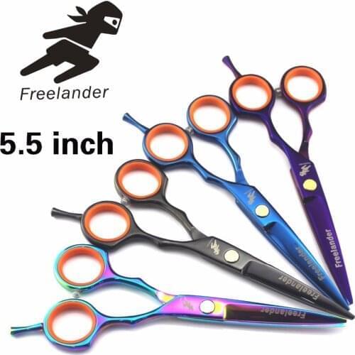 New Profissional Hairdressing Scissors Hair Cutting Scissors Set Barber Shears High Quality Salon 5.5inch color BLACK