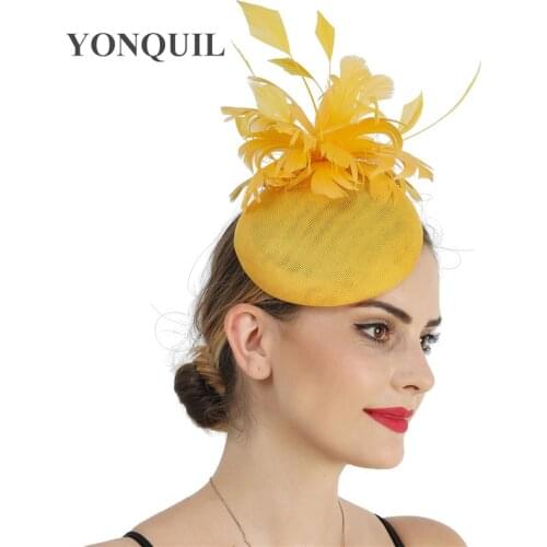 Charming Party Headpiece Hair Clip Wedding Women Hat Fascinator Headwear Fancy Feather Flower Millinery Ladies Bride Hairpin Hat