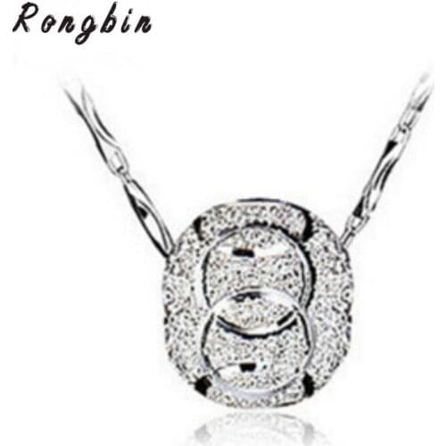 Wholesale Fashion Jewelry plating Silver color Round Ball Shape Transport Bead Necklace Pendant Drop shipping